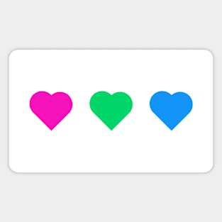 Bi+ Hearts Polysexual Flag (Solid) Magnet